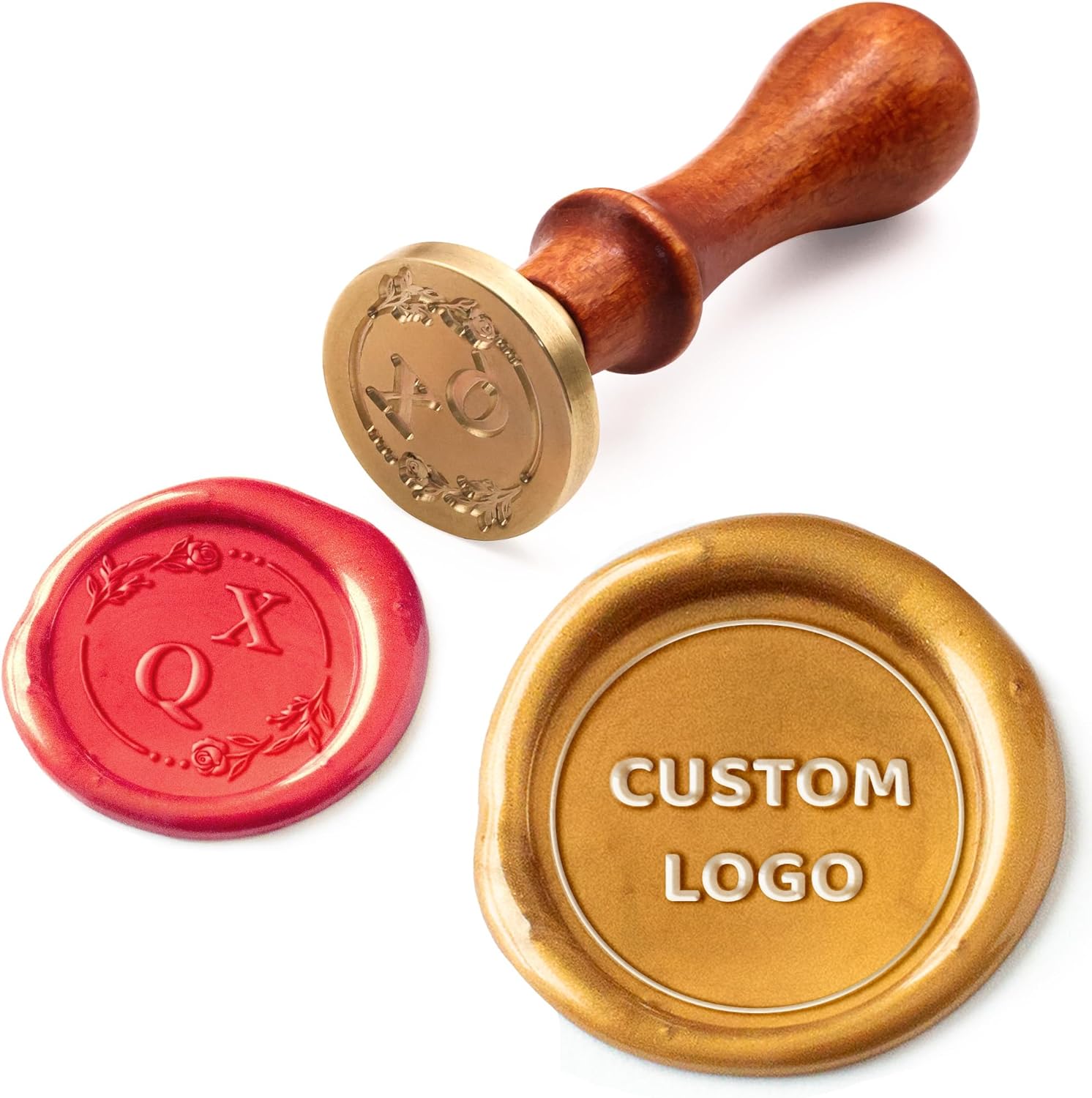 Personalized Wax Seal Stamp, Custom Wax Seal Stamp Kit with Letter Logo, for Wedding, Invitation, Envelope, Christmas, Gift Decoration, Classic Brass Stamp - Gift for Handicraft Lovers