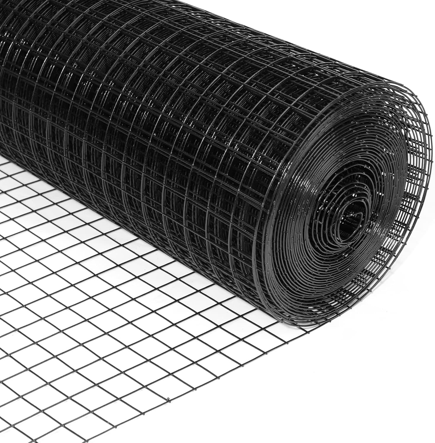 FORIMO 24'' x 50' 1/4inch Hardware Cloth 19 Gauge Black Vinyl Coated Welded Fence Mesh for Home and Garden Fence and Home