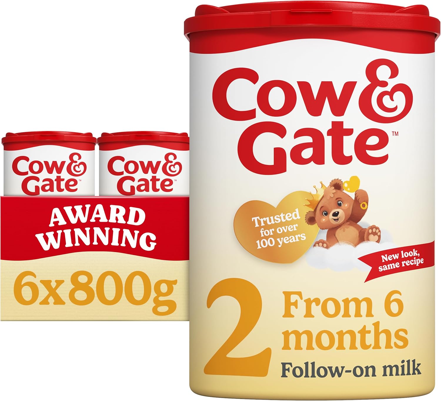 Cow & Gate 2 Follow On Baby Milk Powder Formula, 6-12 Months, 800g (Pack of 6) - Packaging May Vary