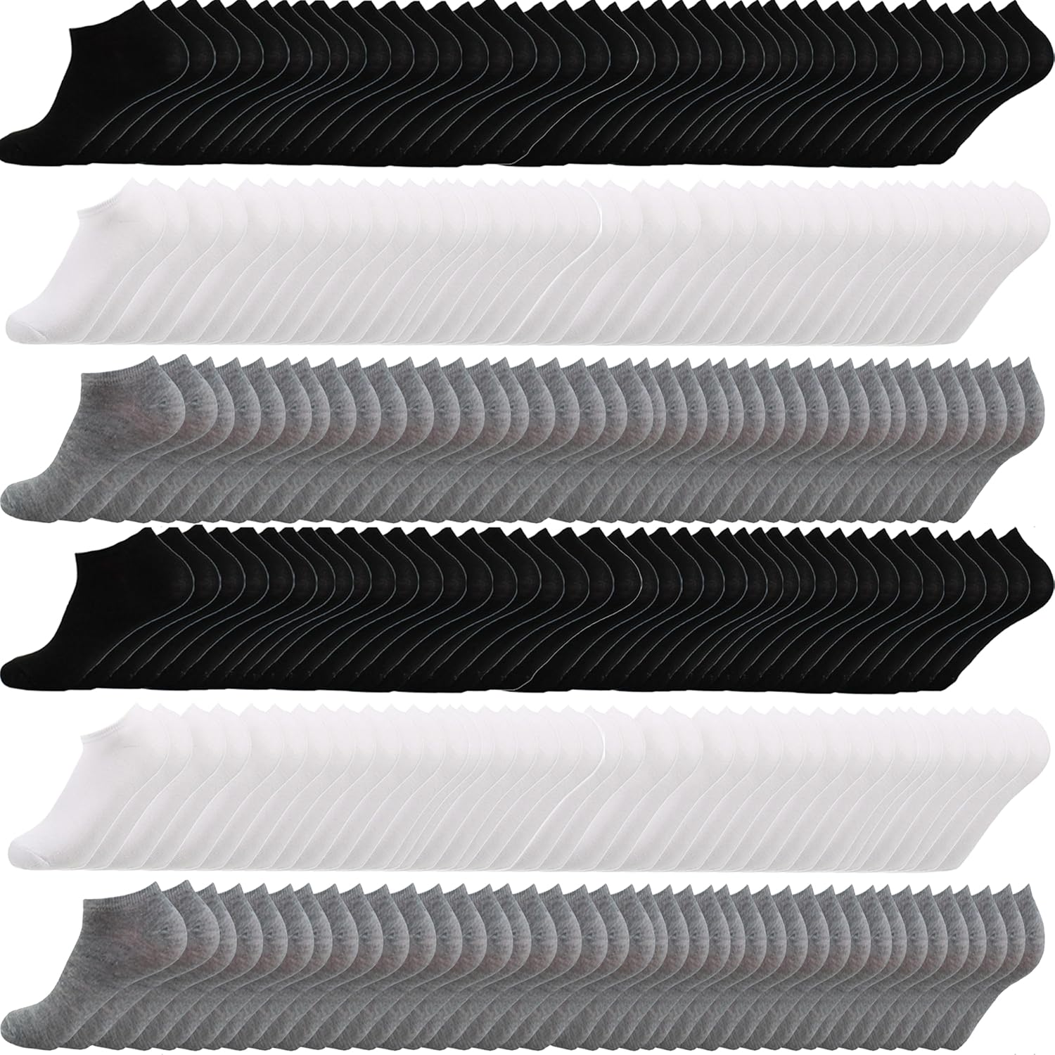 RICHBULL 100 Pairs Thin Low Cut Ankle Socks for Men & Women Bulk Socks,Breathable Casual Socks Athletic Sock Wholesale