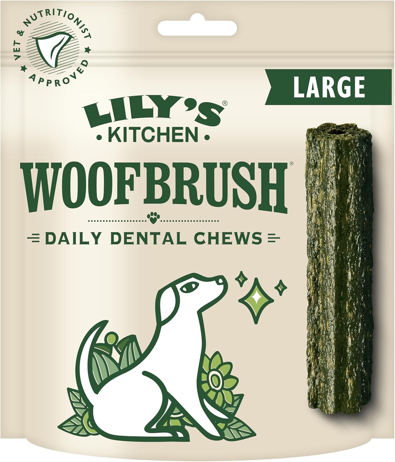 Lily's Kitchen Woofbrush Dental Chew - Natural Dental Sticks for Large Dogs (4 Packs of 7 Chews)