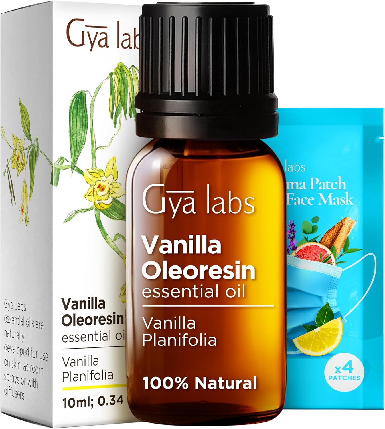 Gya Labs Vanilla Essential Oil for Diffuser - Vanilla Oleoresin Essential Oil - Vanilla Essential Oil for Skin & Candle Making - Long Lasting Vanilla Oil Perfume (10ml)