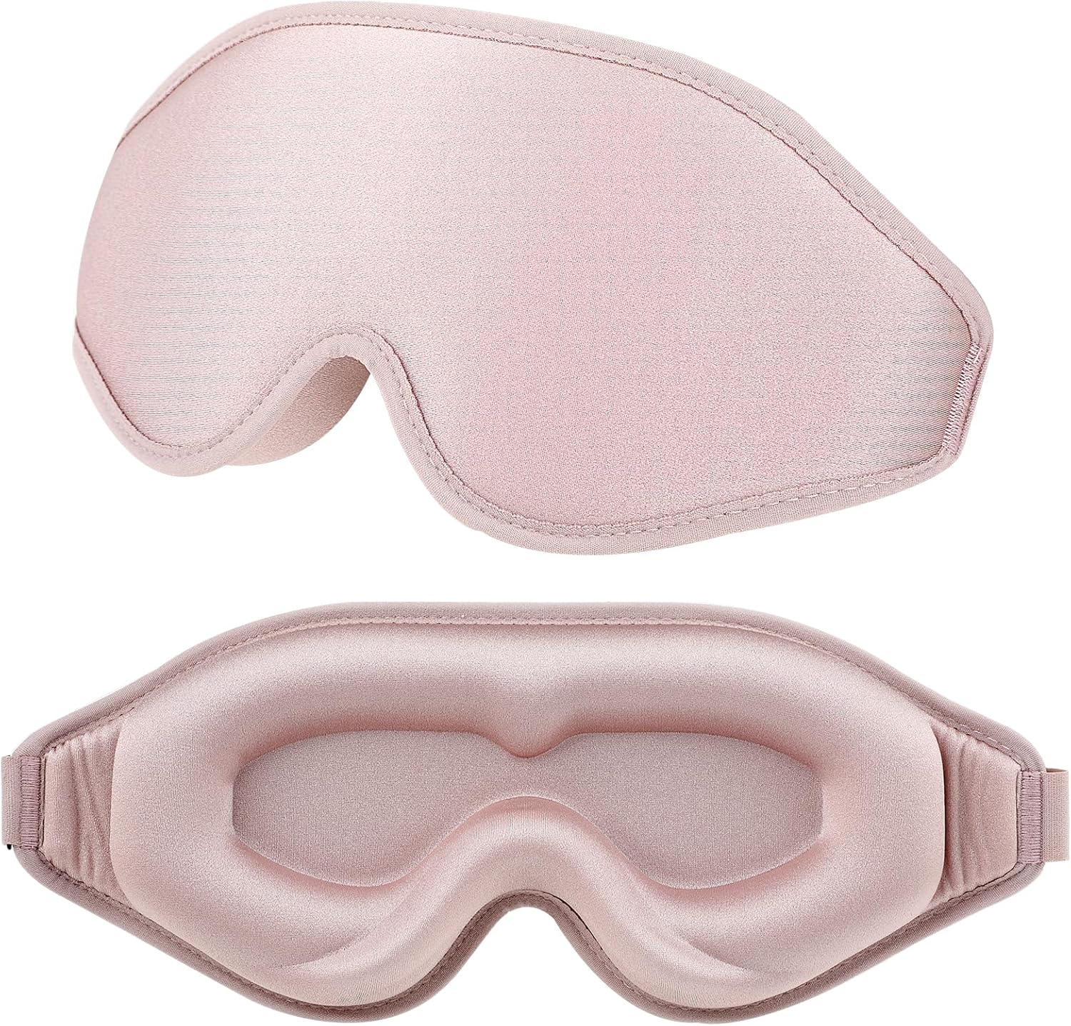 WLLHYF Silk Sleep Mask, 3D Stereo Deep Sleep Eye Mask Comfortable Adjustable Cute Block Out Light Eye Covers for Man and Woman All Night Sleep (Pink)