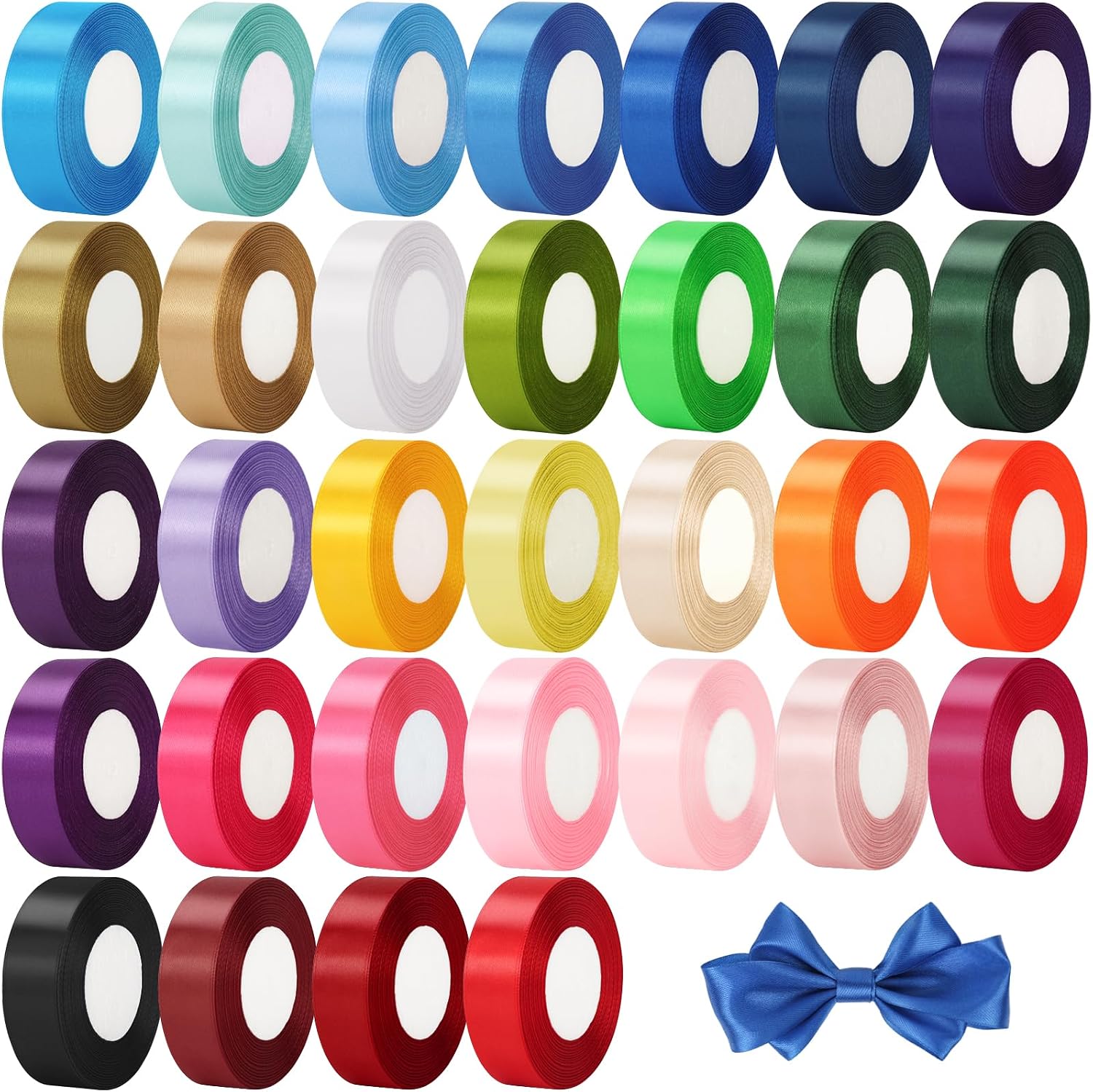 NESCCI 800 Yards Ribbon,1 Inch Satin Ribbon,32 Colors