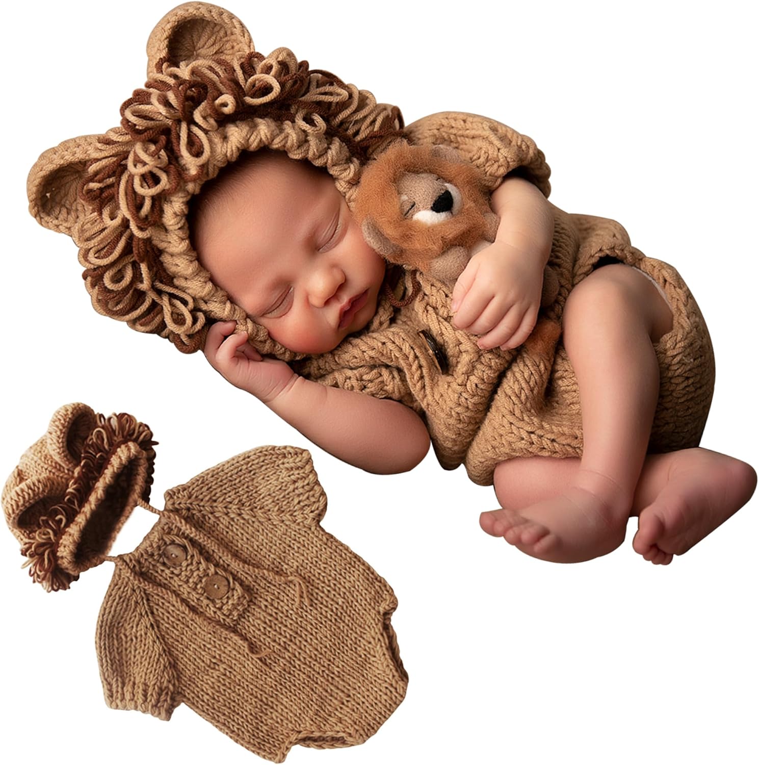 M&G House Newborn Photography Outfits Baby Crochet Knitted Photoshoot Props Animal Costume Set
