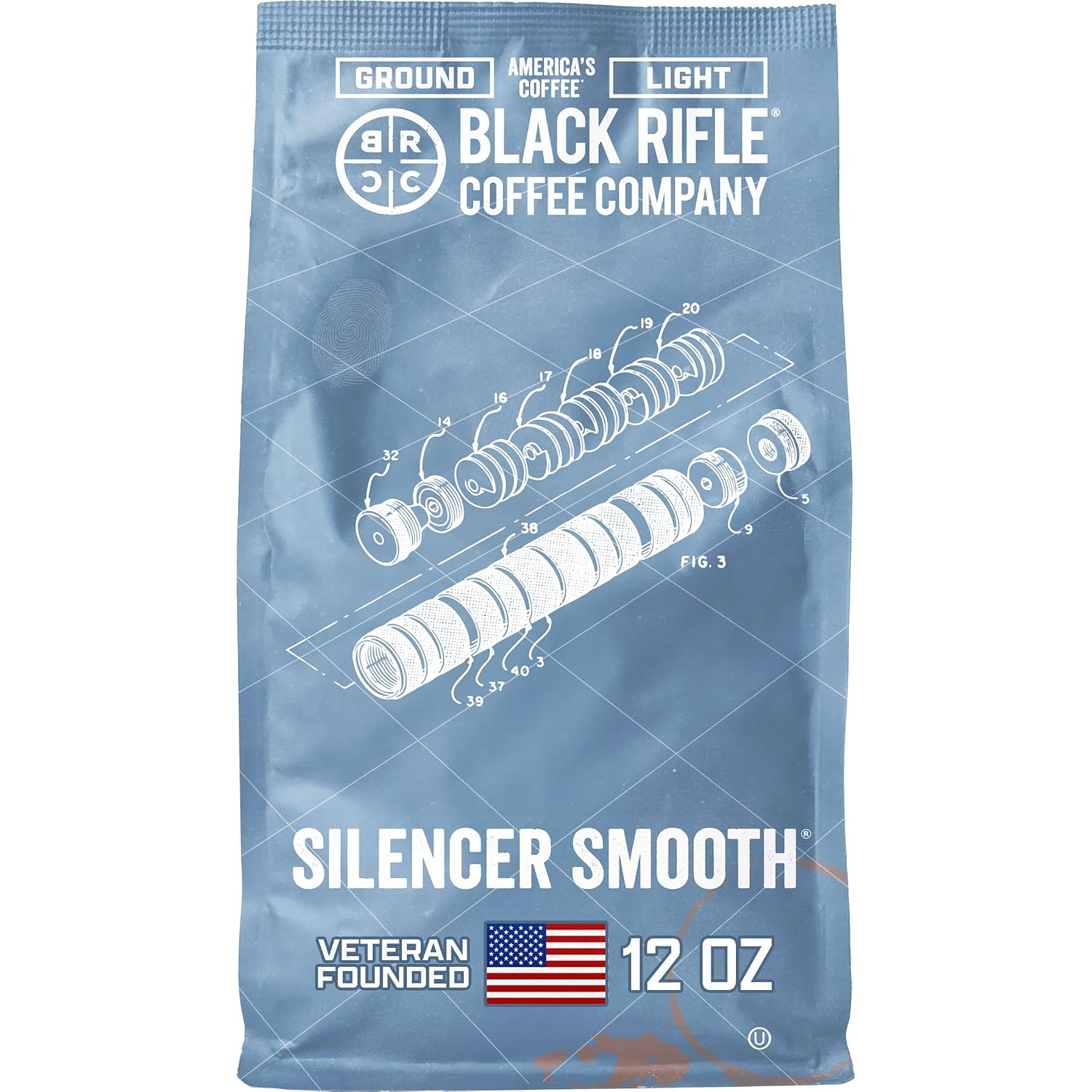 Black Rifle Coffee Light Roast Ground Coffee Silencer Smooth 12 oz
