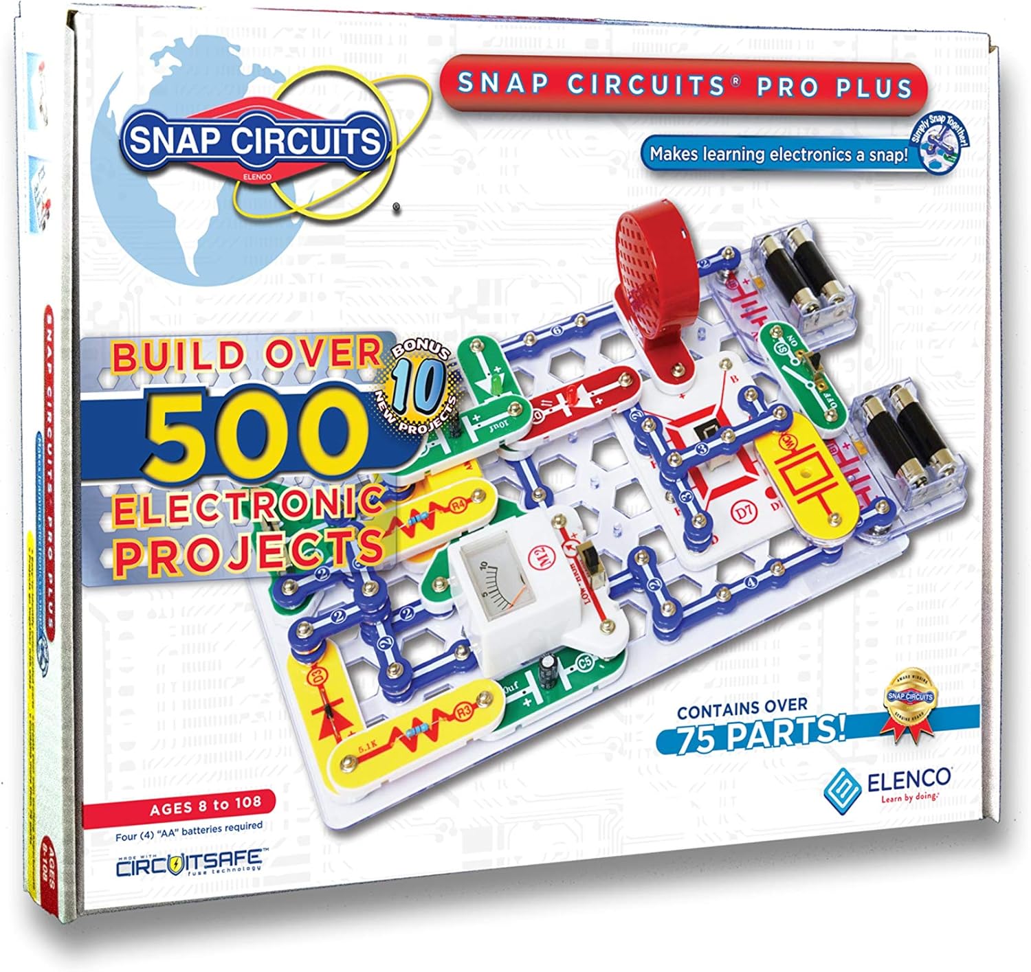 Snap Circuits Pro PLUS SC-510 Electronics Exploration Kit | Over 510 STEM Projects | Full Color Project Manual | 75 Parts | STEM Educational Toys for Kids 8+