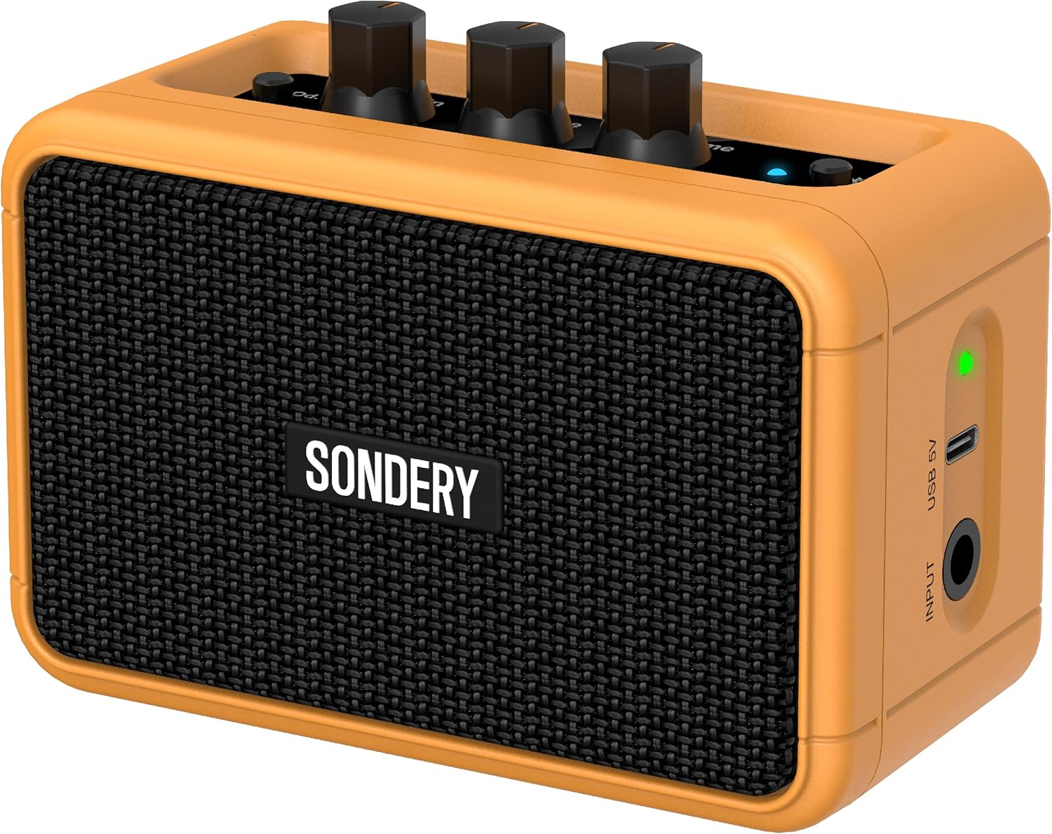 Sondery Mini Guitar Amp for Electric Guitars 5W Two Speakers Rechargeable Portable Pratice Small Amplifier with Overdrive/Clean Effects and Bluetooth