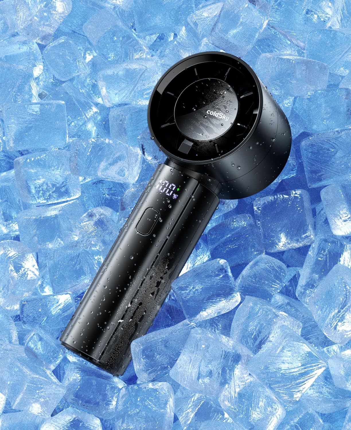 Portable Handheld Turbo Fan, 4000mAh Rechargeable High Speed Personal Fan With 5 Speeds, Small Cooling Fans With Digital Display For Women Outdoor, Travel, Vacation