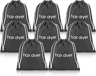 3 | 6 | 8 Pack Hair Dryer Bags Drawstring Bag Container Hairdryer Bag for travel bathroom (8 PCS Grey)