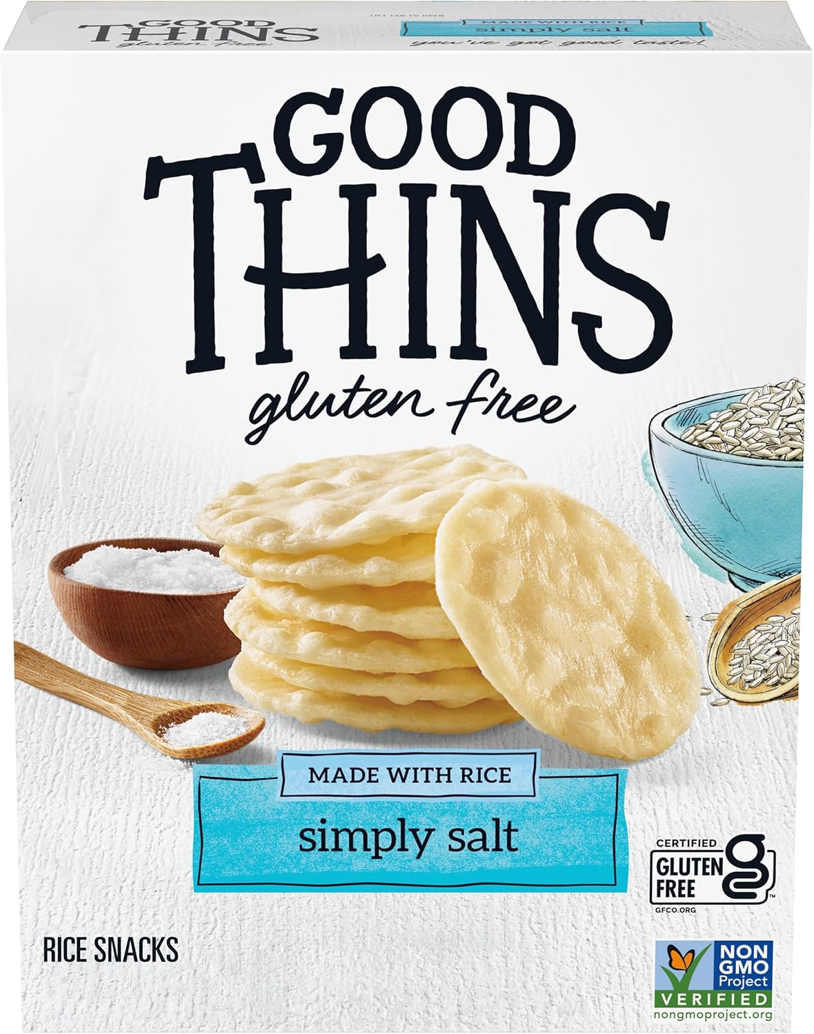 Nabisco Good Thins, Gluten Free Simply Salt Rice Snack Crackers, 3.5 Oz.