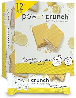 Power Crunch Protein Wafer Bars, High Protein Snacks with Delicious Taste, Lemon Meringue, 1.4 Ounce (12 Count)