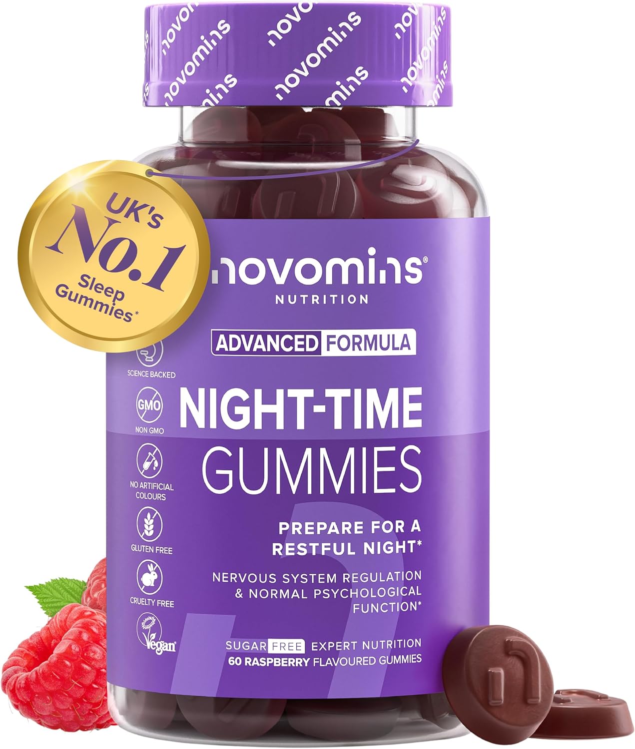 Night Time Gummies | Sugar-Free | Sleep Gummies for Adults | Novomins