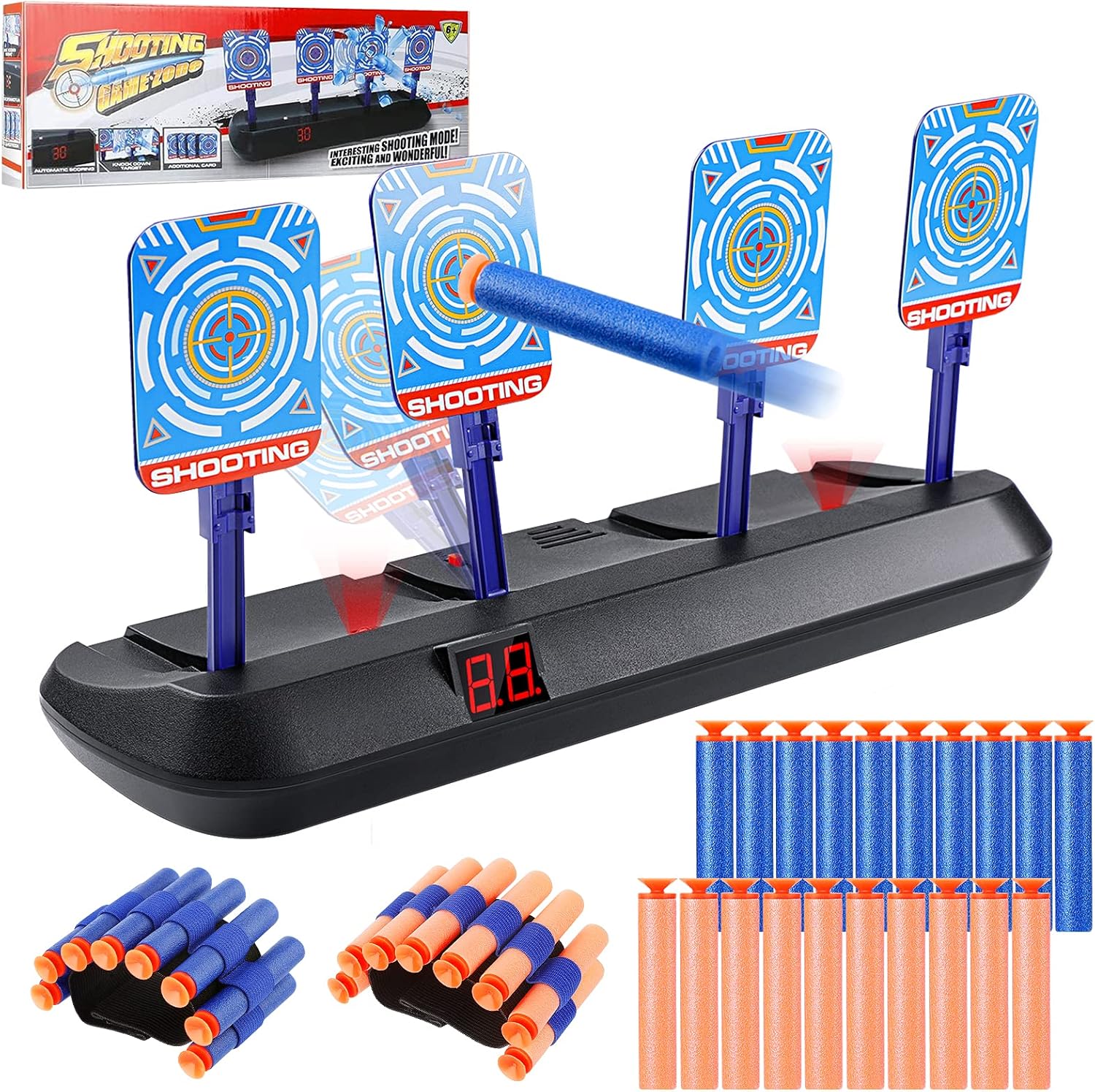 Toys for 4-13 Year Old Boys, Shooting Target Funny Gifts, Digital Target for Nerf Guns, Electronic Scoring Target for Nerf N-Strike Elite/Mega/Rival Series