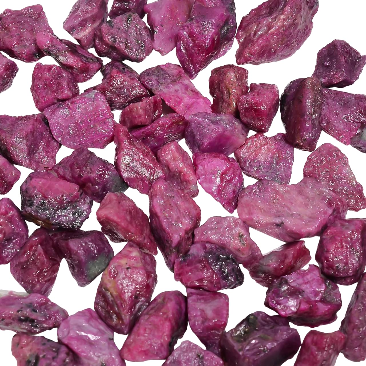 GEMKORA 50 carats Raw Red Ruby Gemstone and Crystals, Wholesale lot, Purple Gemstone, Rough Crystals, Rock Stones, Jewelry Making Supplies, DIY & Crafts
