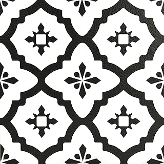 FloorPops FP2480 Comet Peel & Stick Floor Tiles, Black