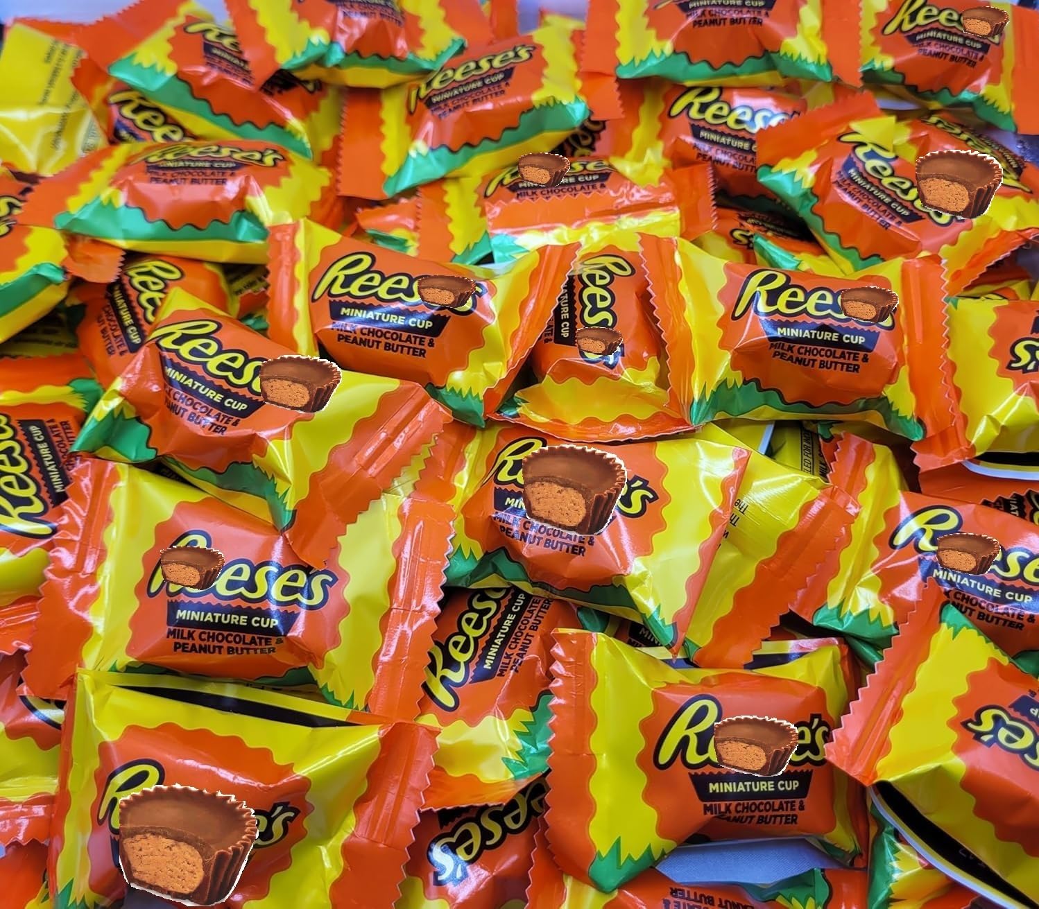 Reese Peanut Butter Cup Miniatures 5 lbs 250 Count – Individually Wrapped Milk Chocolate Candy 5 Pounds of Bulk Peanut Butter Chocolate Cups Great for Gift Basket Filler or Any Occasion