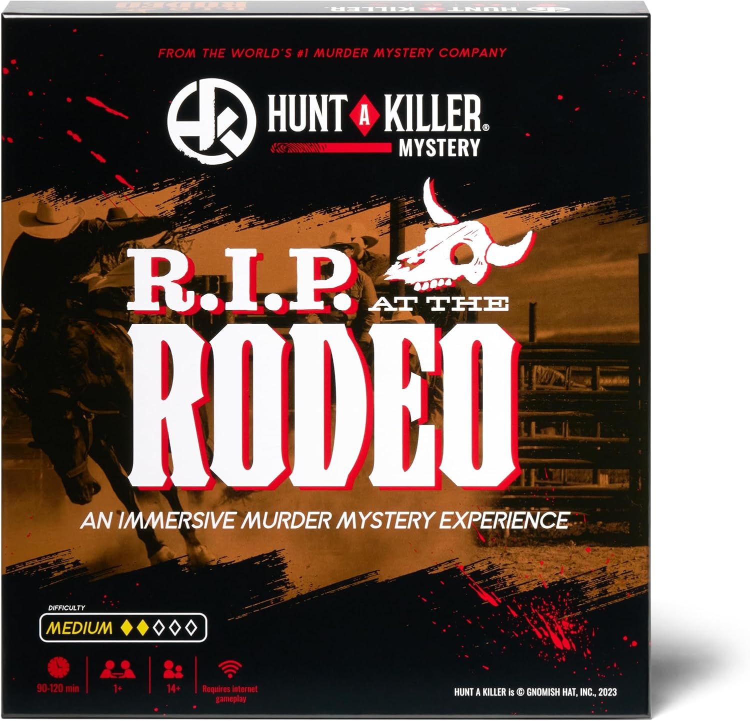 Hunt A Killer: R.I.P at The Rodeo, Solve The Murder of a Rodeo Clown, Mystery Box Game for True Crime Fans, Murder Mystery Game for Adults, Play Detective at Home, Designed for 1+ Players Ages 14+