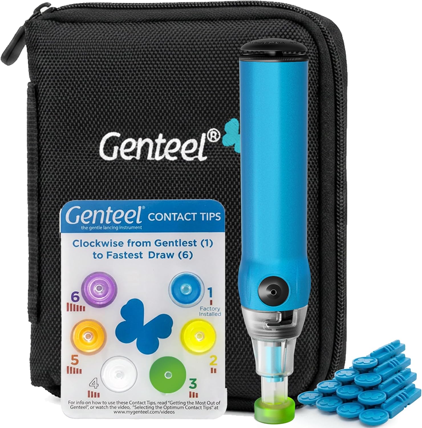Genteel Lancing Device, Pain-Free Alternate-Site Blood Sampling Solution