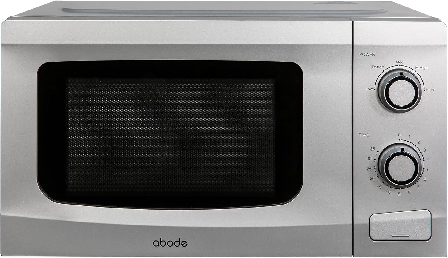 Abode 20L Manual Microwave Silver 700W with 5 Power Levels & Timer, Button & Dial Control, Defrost Function, AMM2001S (Silver, Manual)