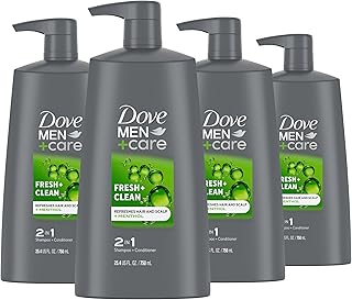 DOVE MEN + CARE 2-in-1 Shampoo and Conditioner Fresh and Clean 4 Count Nourishes and Invigorates Helps Strengthen Hair 25.4 oz
