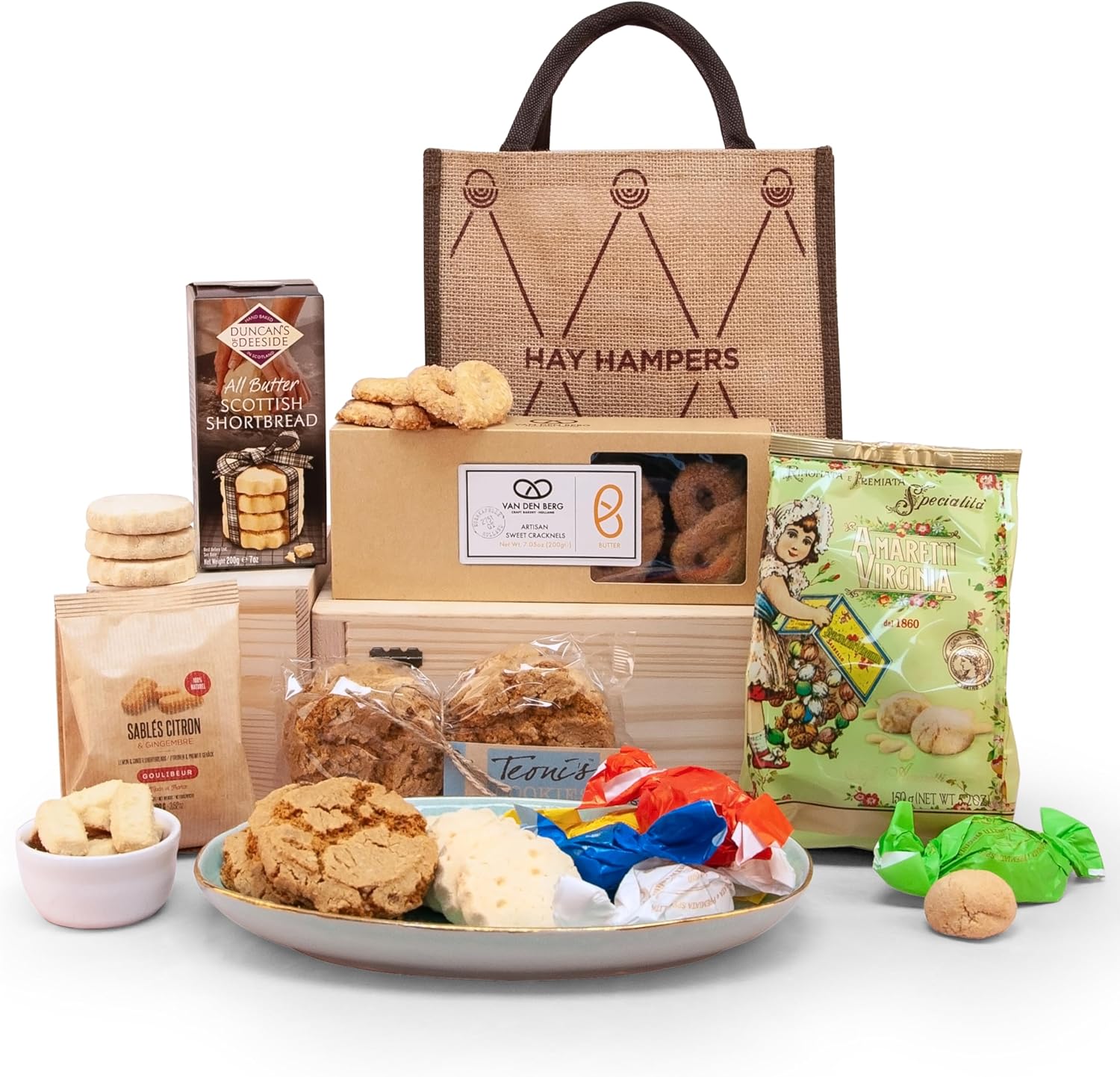 Luxury Biscuit Hamper Gift Set - Cookies, Shortbread & Italian Biscuits - Birthday Hampers for Women and Men, Get Well Soon Gift Hamper, Anniversary Present for Couples, Thank You Gift by Hay Hampers