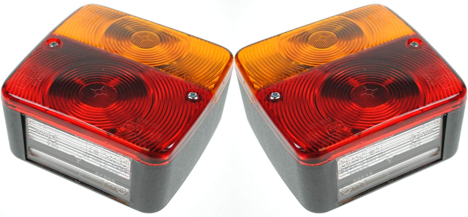 BITS4REASONS MAYPOLE NEW MODEL PAIR (2X) MP17B RADEX SQUARE COMBINATION LAMP, STANDARD FIT ON MAYPOLE REAR TRAILER BOARDS - REAR TRAILER LIGHTS