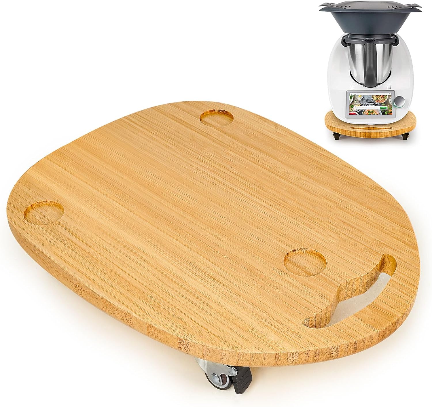 Elegant Sliding Tray for Thermomix TM5 TM6, Base for Thermomix - Sturdy, Slides Easily from under the Cabinet, Rolling Appliance Tray for Countertop with Wheels