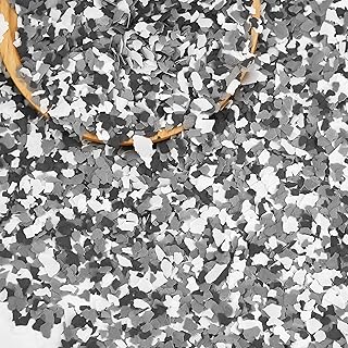 Timtin 700 G/ 1.54 Lb Blend Decorative Color Chips Concrete Floor Coatings Paint Flakes for Garage Floor Paint Interior Exterior Walls(Black, White, Gray)