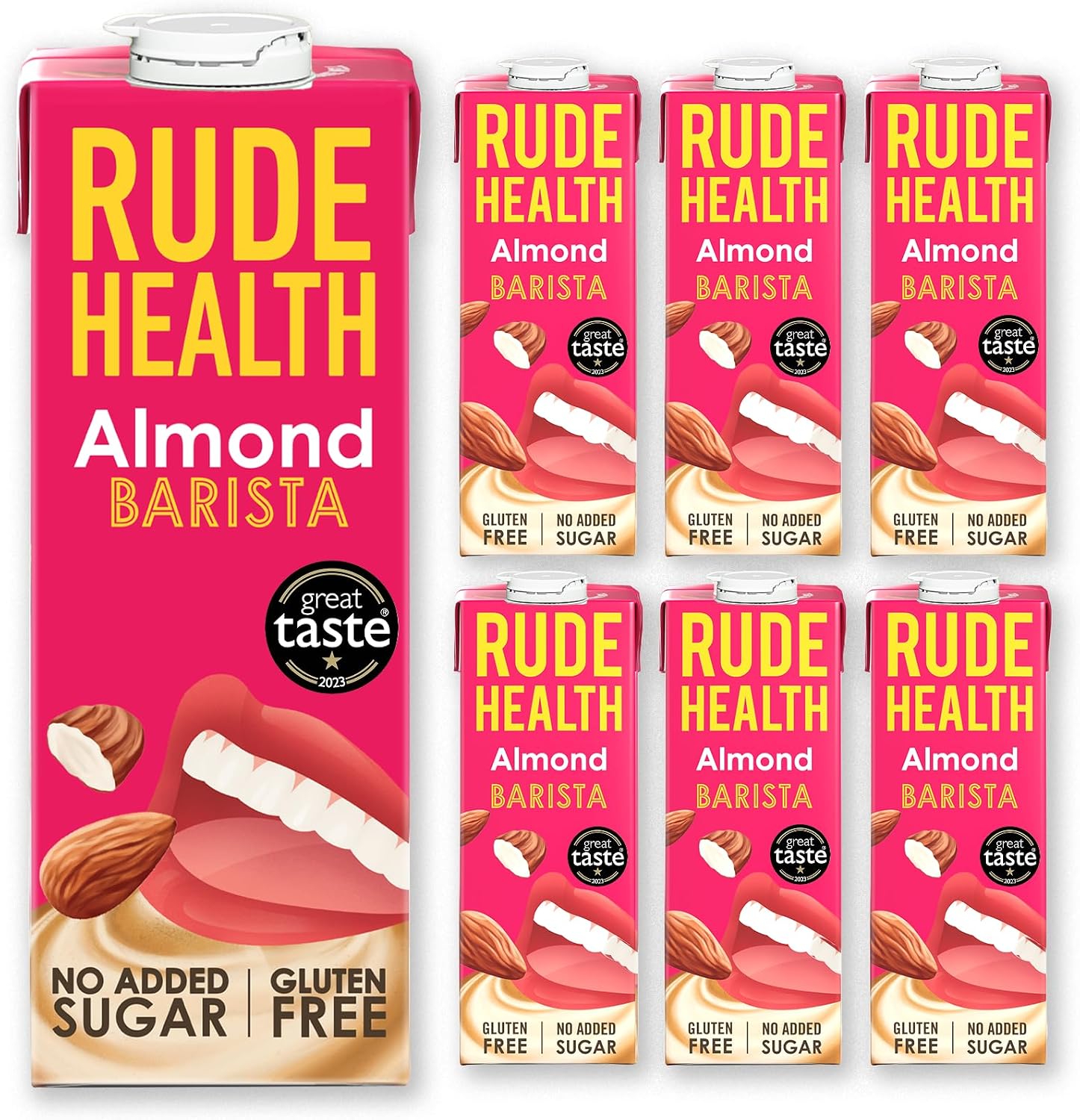 Rude Health 6 x 1 Litre Almond Barista Drink, Dairy Free Milk Alternative