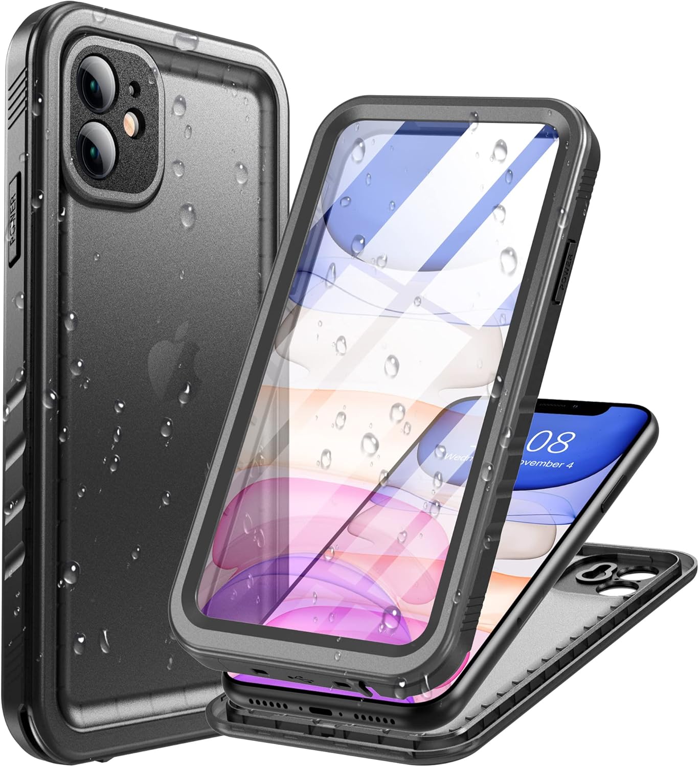 Cozycase for iPhone 11 Waterproof Shockproof Case with Screen/Camera Protector - Unbreakable/Heavy Duty/Front and Back Cover 【360 Full Body Protective】 Underwater Dustproof/Anti Dust Shock Hard Bumper