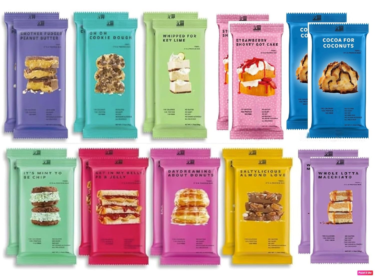 NEW FLAVORS Protein Bar Variety Pack | 20 Count | Cocoa For Coconuts, Strawberry Shorty Got Cake, Oh Oh Cookie Dough & More | Gluten Free, Plant Based, Dairy Free, Non GMO, 12G Protein, 12G Fiber, 23G Carb