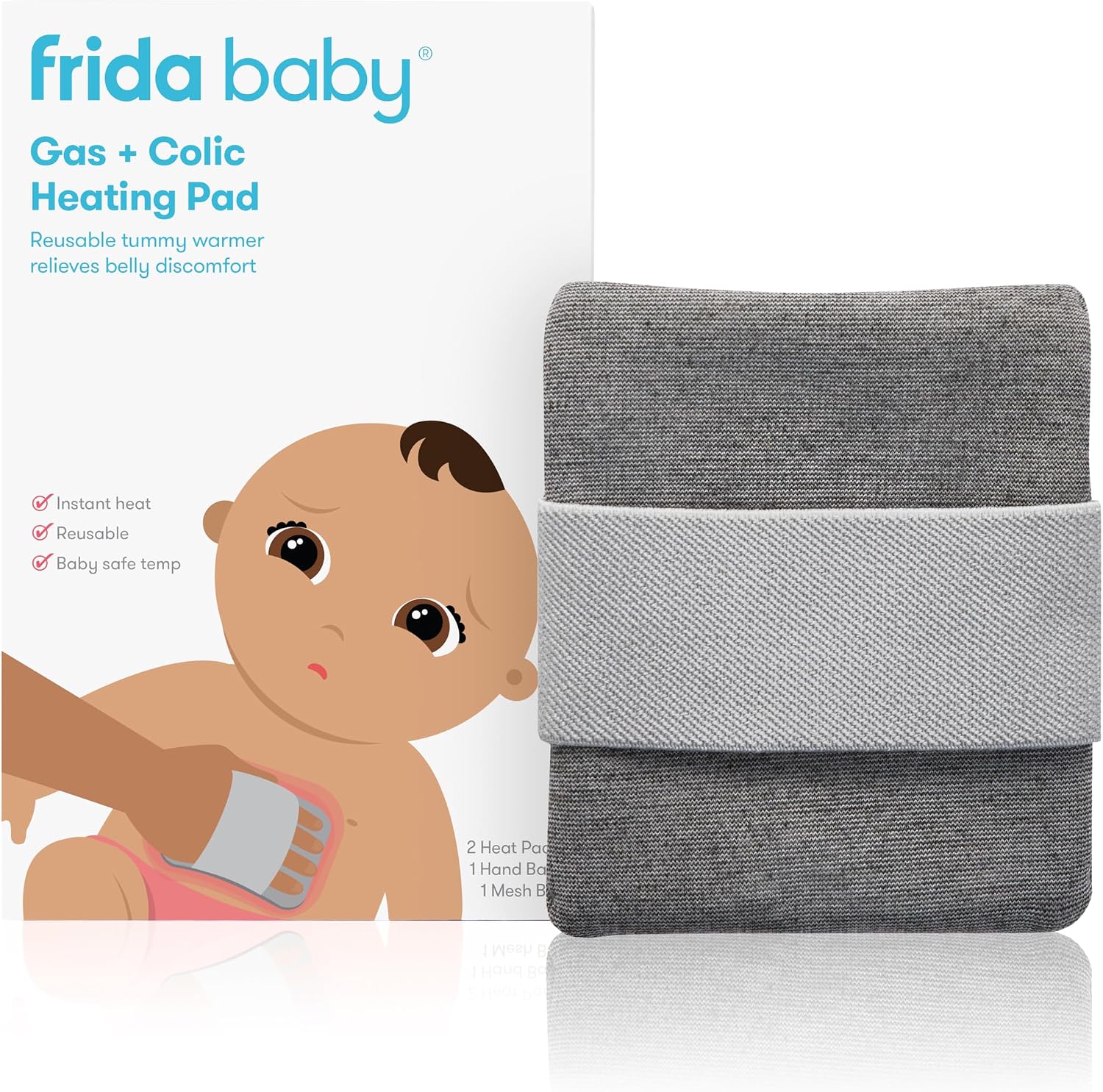 Gas + Colic Heating Pad for Natural Belly Relief by Frida Baby | Gentle Heat to Relax + Soothe Bellies | Instant Tummy Warmer | Soothe Colic Discomfort