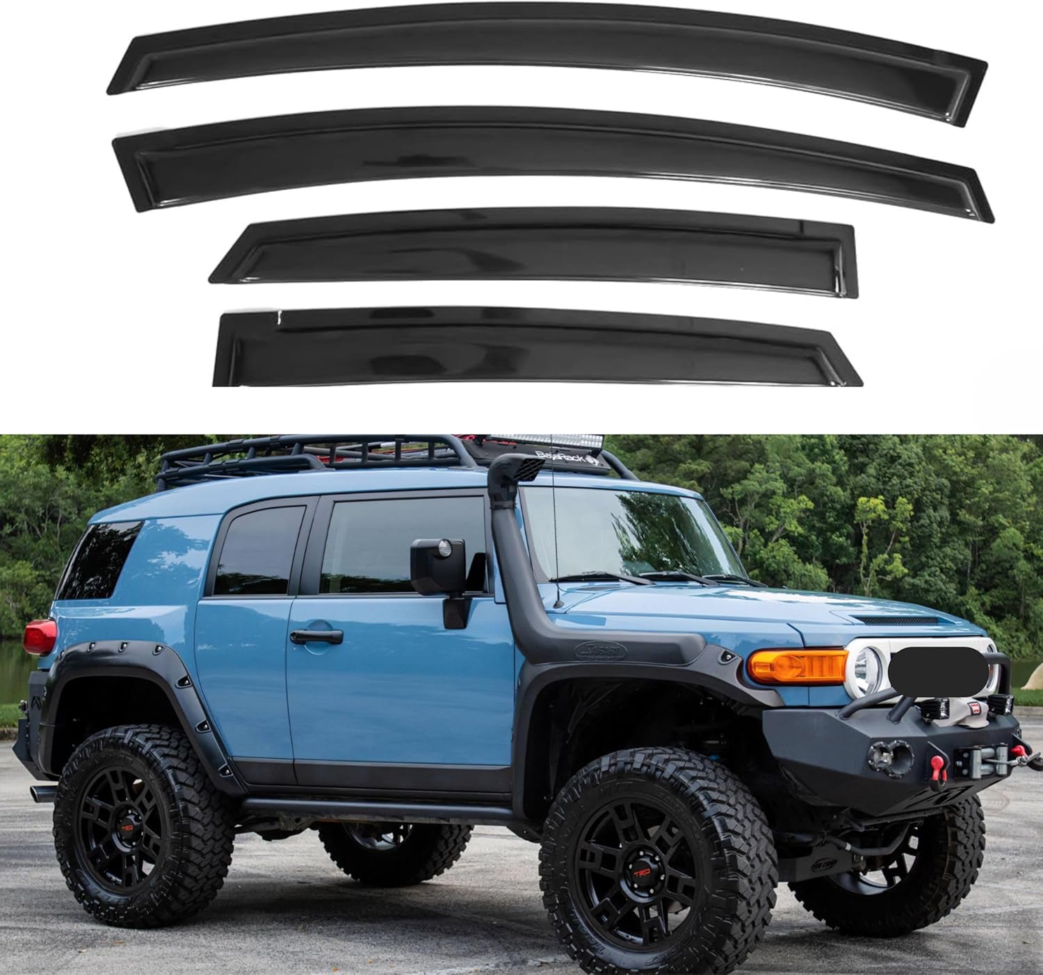 IG Window Visors Fit for 2007-2014 Toyota FJ Cruiser, Out-Channel Rain Guards Vent Wind Deflectors 4PC, Car Accessories for 07-14 FJ Cruiser