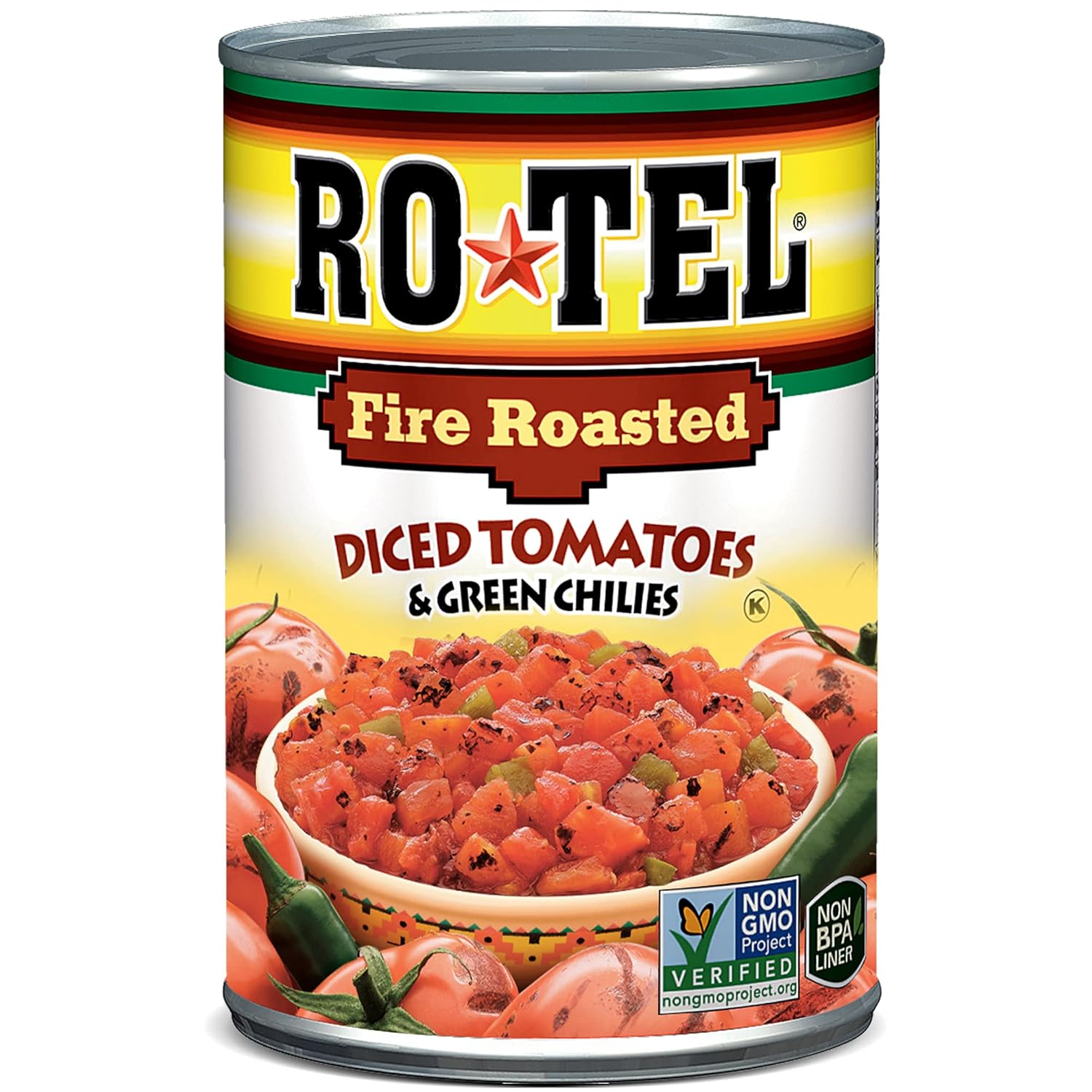 ROTEL Fire Roasted Diced Tomatoes and Green Chilies, Perfect for Taco & Dip Recipes, 10 oz.