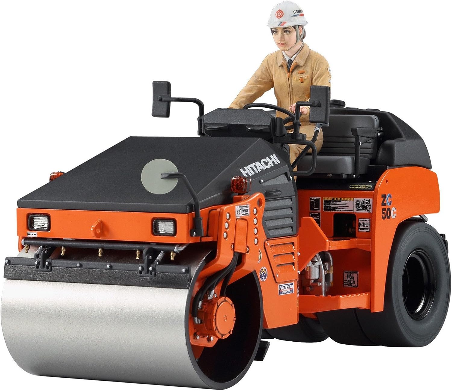 Hasegawa HWM02 Hitachi Vibratory Combined Roller ZC50C-5 Model Kit, 1:35 Scale