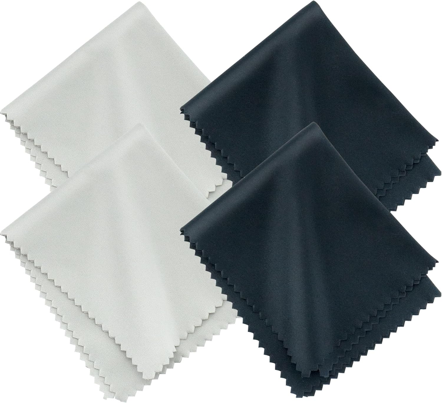 Ainkou 4 PCS Microfiber Cleaning Cloths Glasses Cleaning Cloth Safe and Effective Cleans Eyeglasses, Screens, Tablets, Lens (Black and Light Gray)