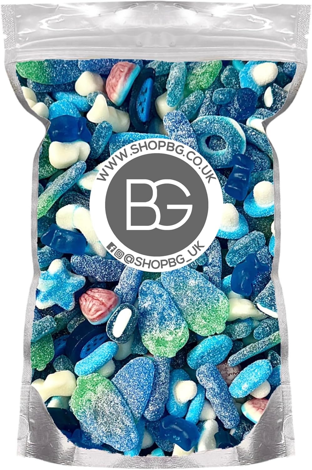 BG Quality Pick & Mix Sweets - Large Retro Candy Sweeties 800g Baby Shower Gender Reveal Colourful Blue Mix