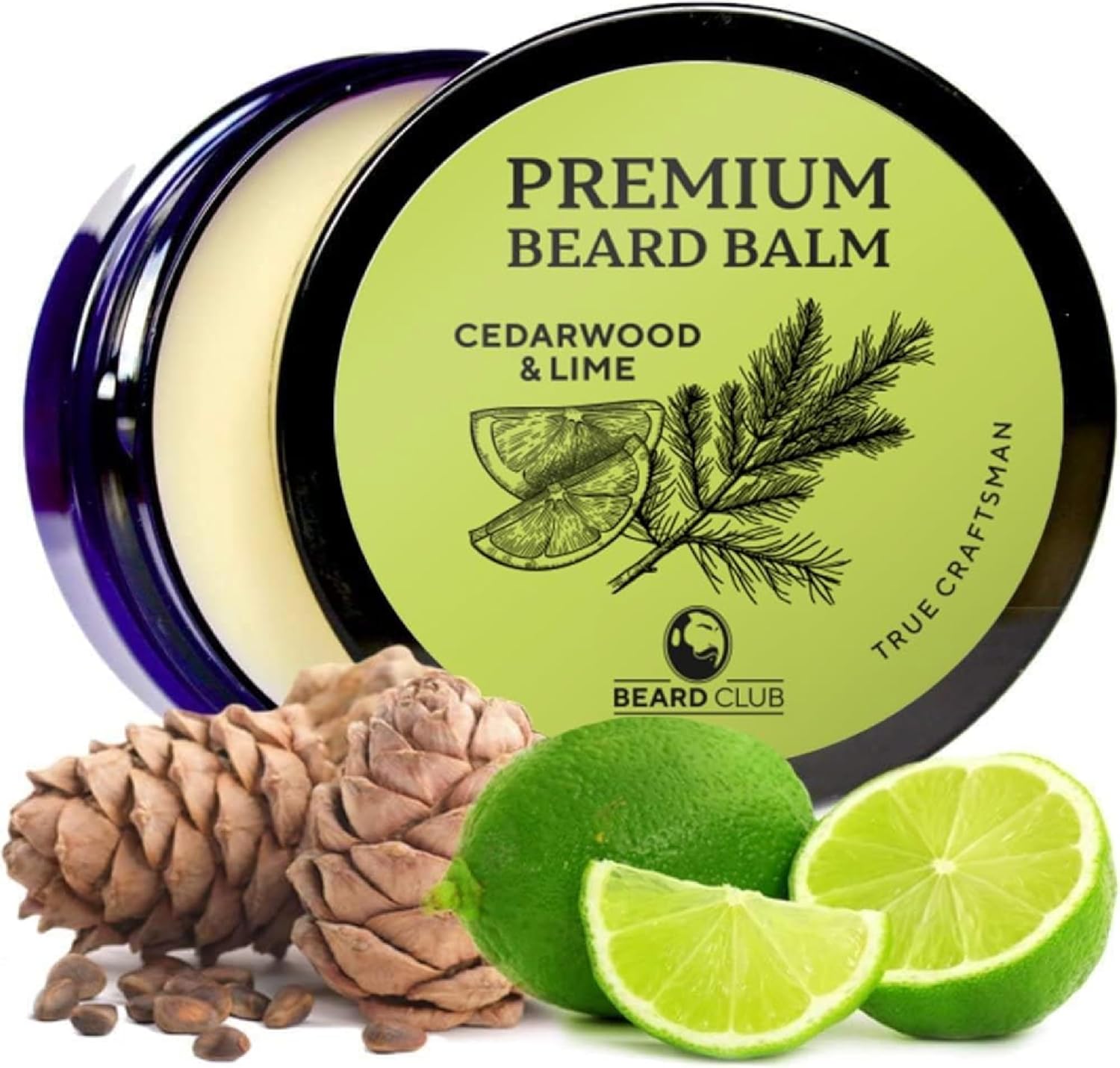 Beard Club - Beard Balm - Beard Wax - Beard Balm for Men - Beard Moisturiser - Beard Butter - Beard Cream - Beard Softener for Men - Beard Conditioner for Men - Beard Wax for Men - Cedar Wood and Lime