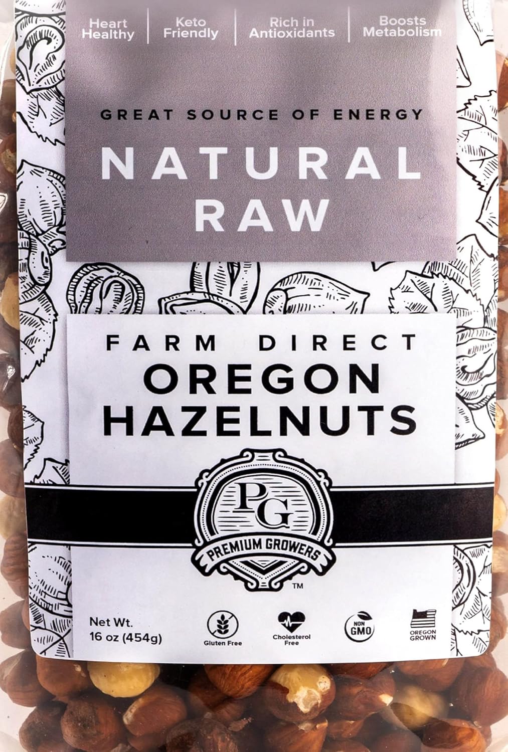 Oregon Farm To Table - Raw Hazelnuts from Premium Growers - Natural Raw Hazelnuts – Kosher Certified -1 LB