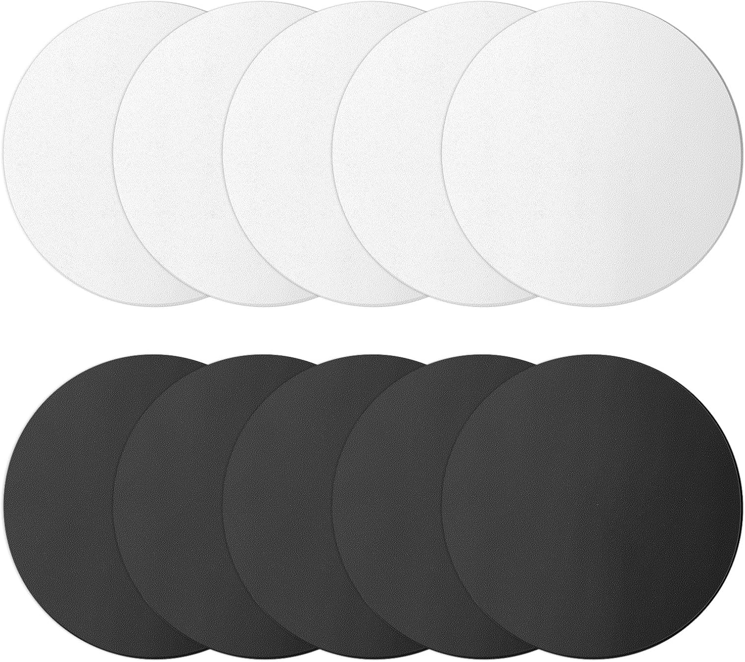 Amabro 10PCS Phone Metal Plates for Magnetic Car Phone Holders, Mobile Phone Metal Plate Replacement Strong Self-Adhesive Phone Metal Magnet Stickers for Magnetic Mount Cradle Black Silver