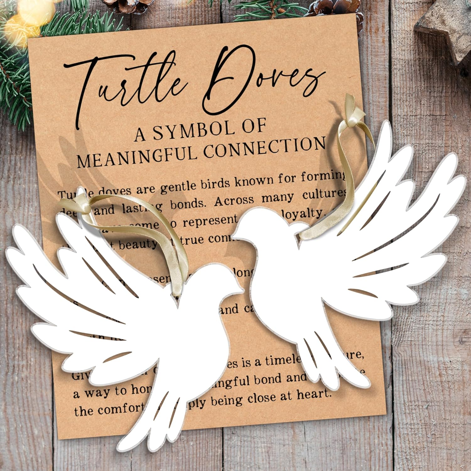 Dove Ornament - Peace Doves Ornaments for Christmas Tree, White Doves Ornaments Christmas Ornaments - Turtle Dove Themed Gifts, Pigeon Gifts for Women - Acrylic Ornament 2025