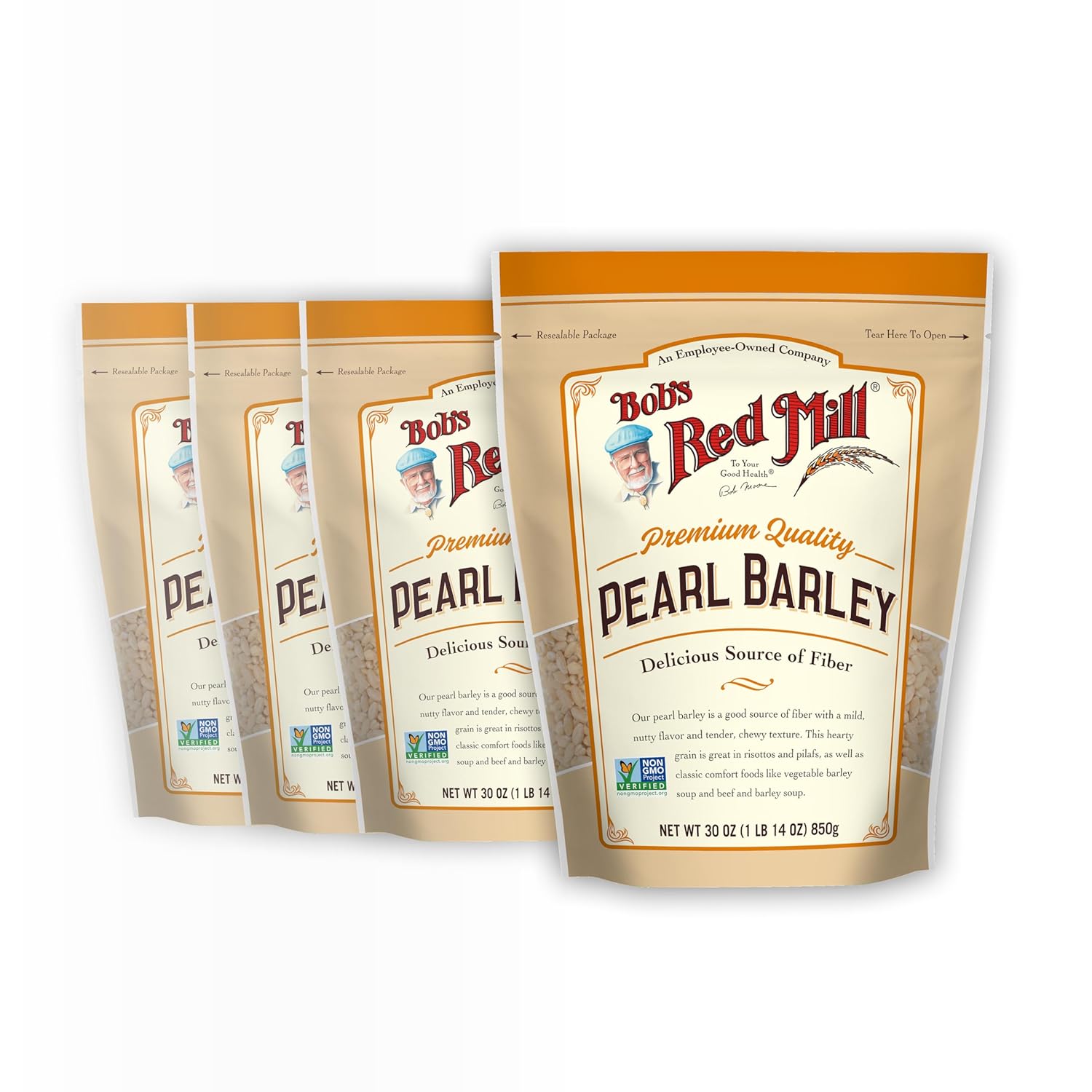 Bob's Red Mill Pearl Barley, 30oz (Pack of 4) - Non GMO, Vegan, Kosher