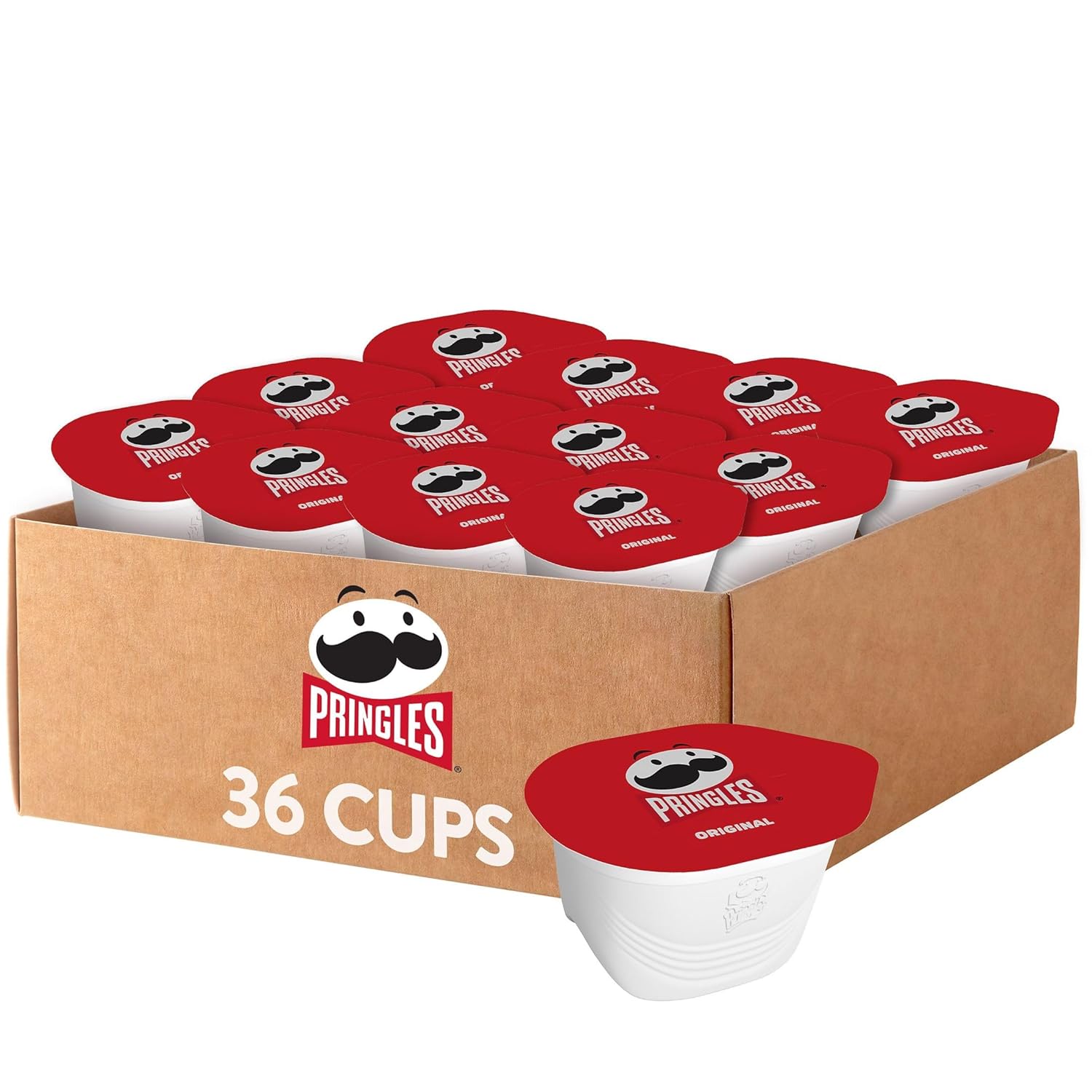 Pringles Potato Crisps Chips, Lunch Snacks, On-the-Go Snacks, Original (36 Cups)