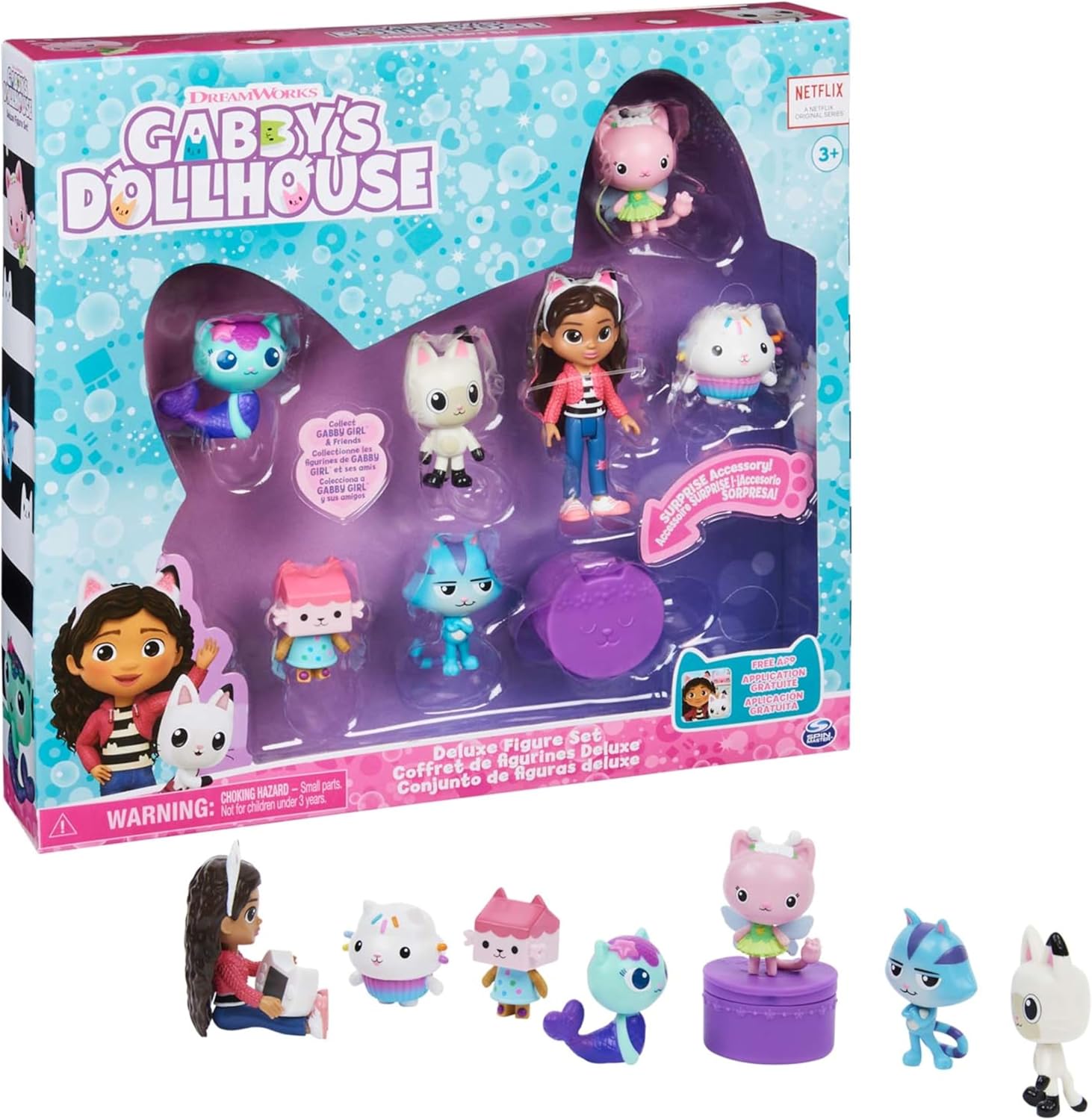 Gabby’s Dollhouse, Deluxe Figure Gift Set with 7 Toy Figures and Surprise Accessory, Kids’ Toys for Ages 3 and above