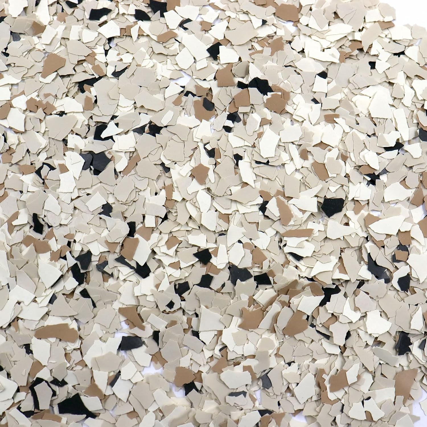 ONTWIE 900 G / 2 LB Decorative Color Chips Epoxy Floor Flakes Paint Flakes Concrete Floor Coatings Kits for Garage Wall Interior and Exterior House Paint (Earthy Yellow, Black, Gray, Light Gray)