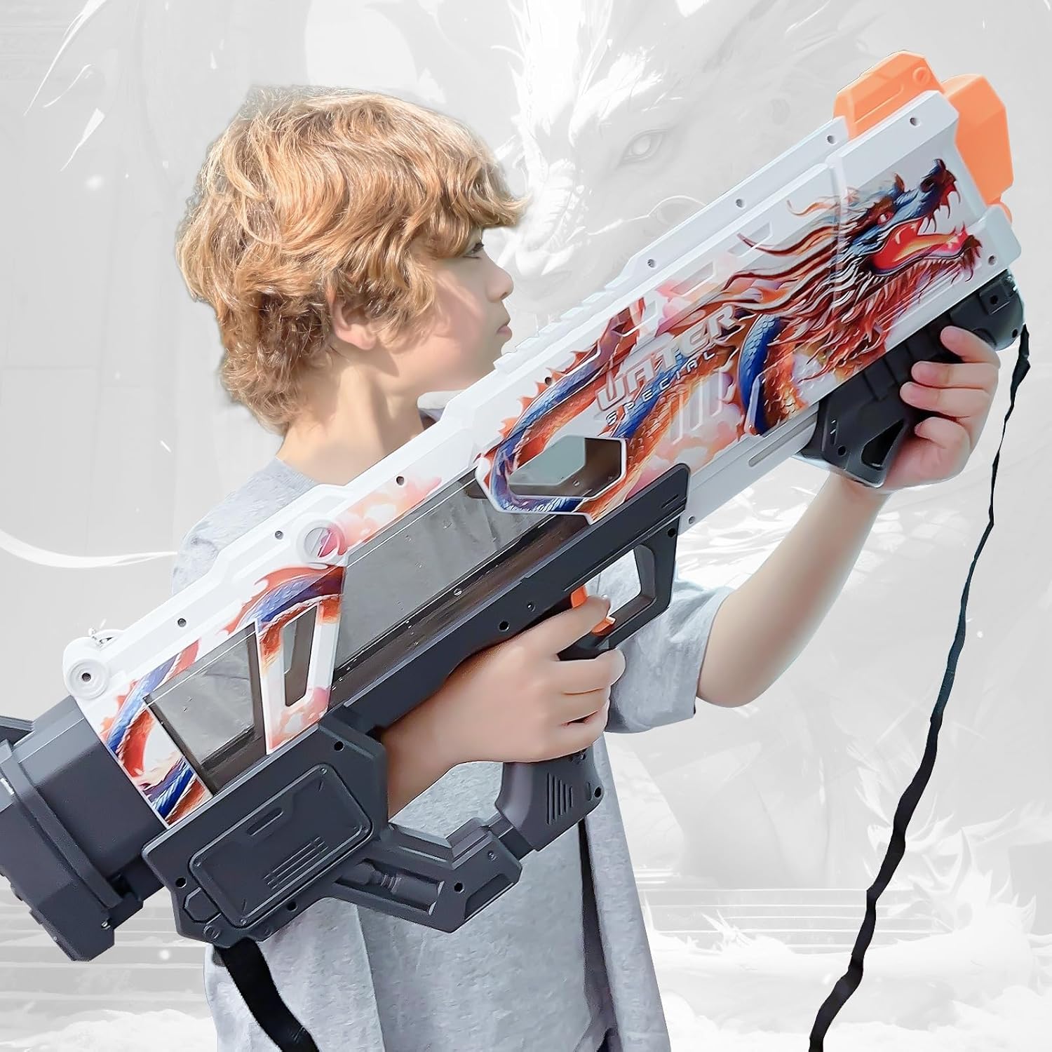 Super Big Electric Water Gun Toy for Adults and Kids with Manual Launch and Electric Auto Launch, Huge Capacity 1400cc and Shoot Long Range, Powerful Electric Water Blaster Outdoor Party Toys