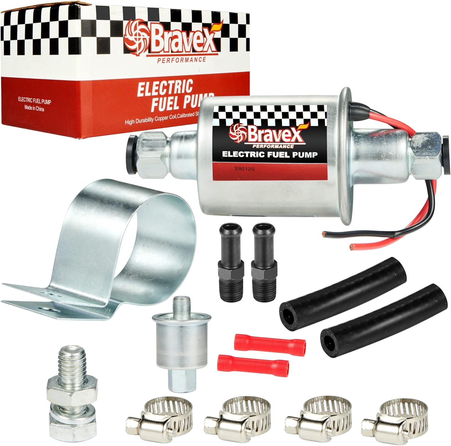 E8012S Universal Electric Fuel Pump Low Pressure 5-9 PSI 12V w/Installation Kit