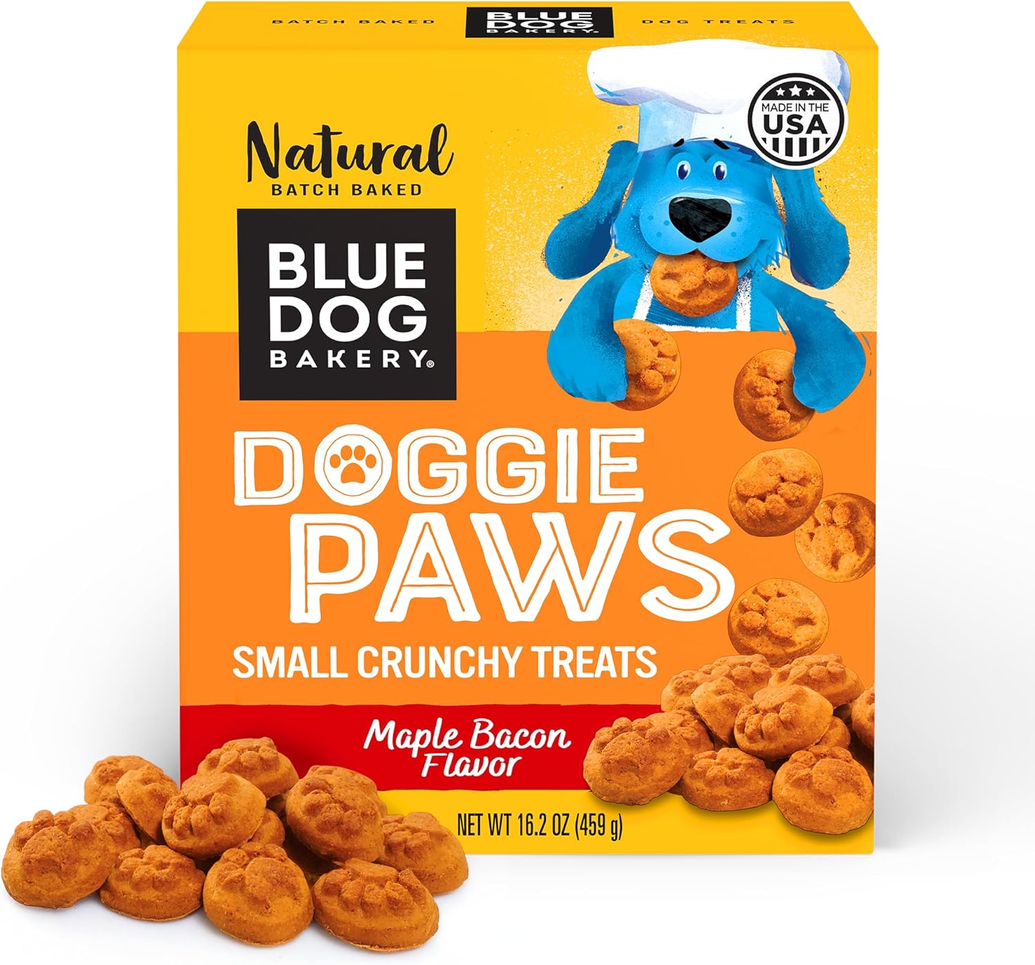 Blue Dog Bakery Natural Dog Treats, Doggie Paws, Maple Bacon Flavor, 16.2oz (1 Count)