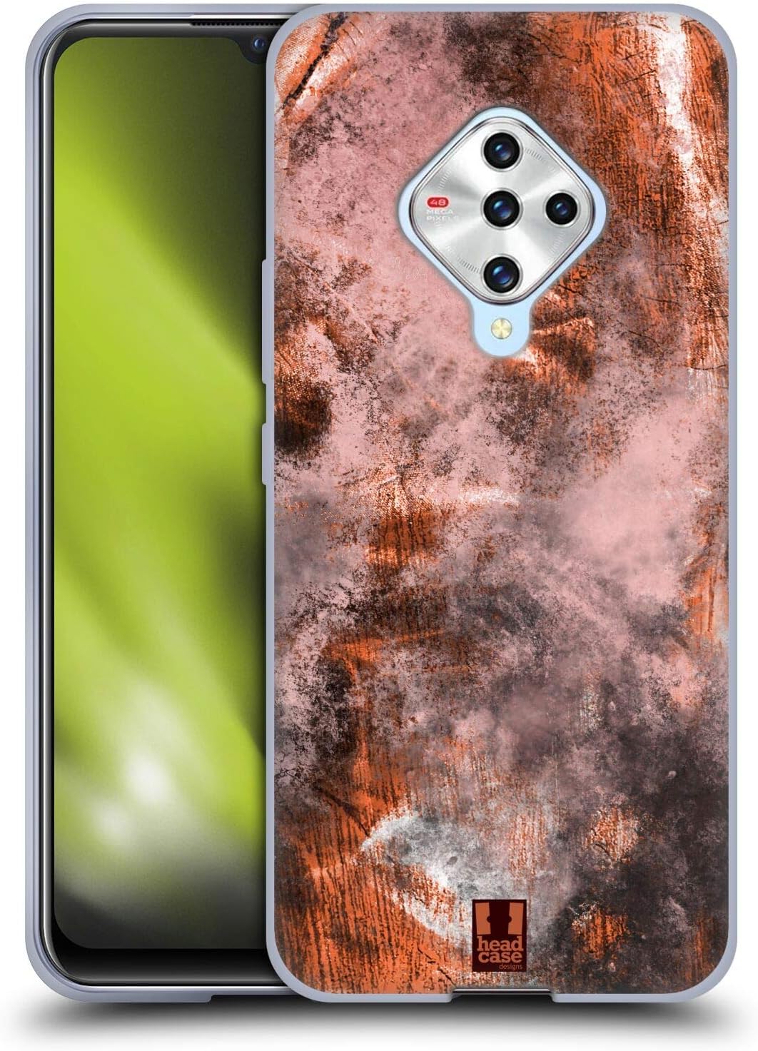 Head Case Designs Rose Gold Flow Gold Leaf Abstract Art Soft Gel Case Compatible With Vivo X50e 5G